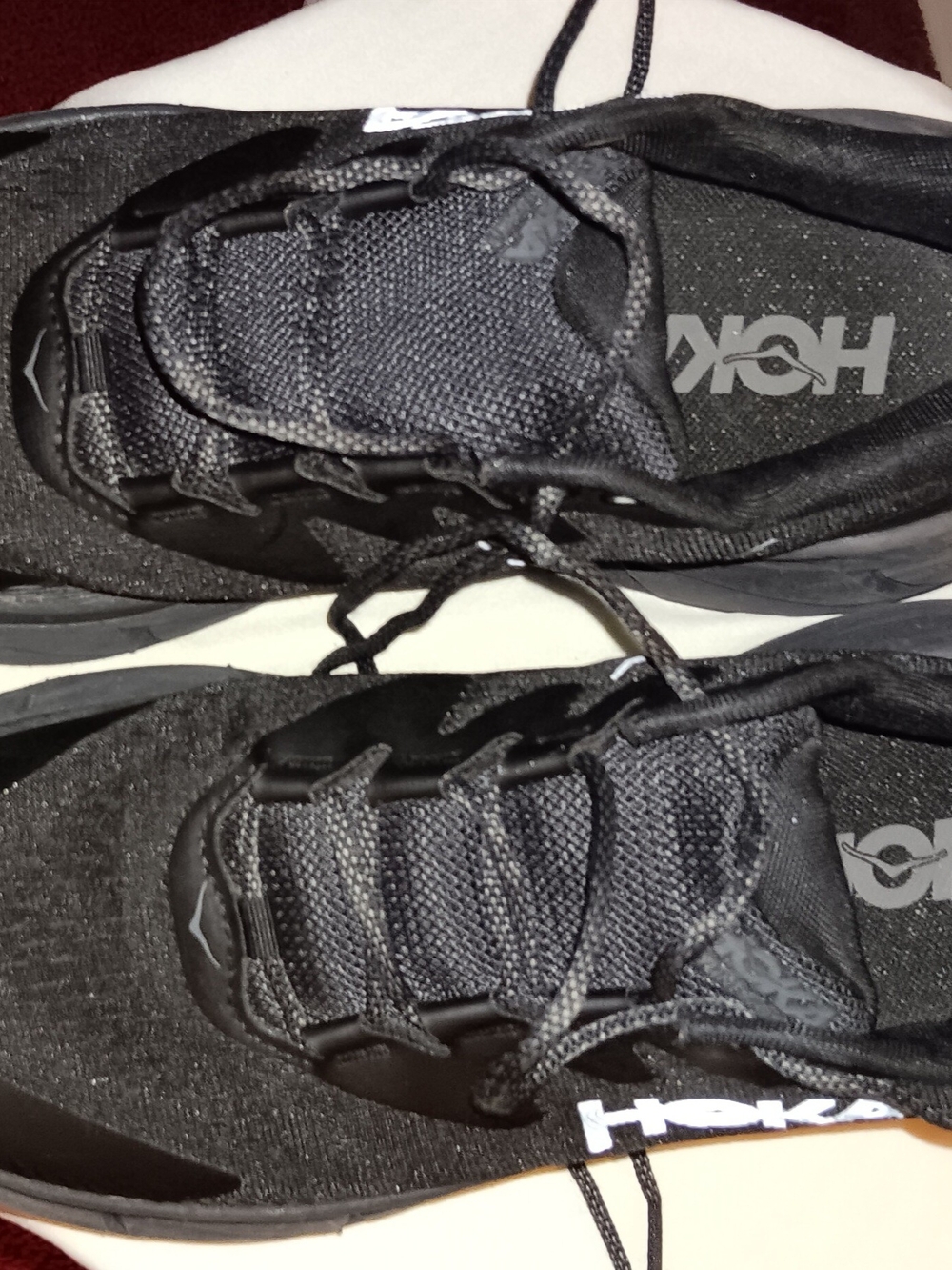HOKA Black Mesh Lace-Up Trainers